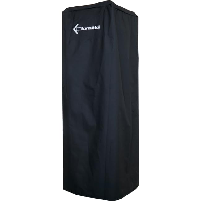 KRATKI Gas Terrassenheizer PATIO LIGHT schwarz Heizstrahler Terrassenofen | Gasheizer für Terrasse und Garten, Gehäuse aus Polyester, 144,4 x 37 cm, wasserdicht. PVC-beschichtet