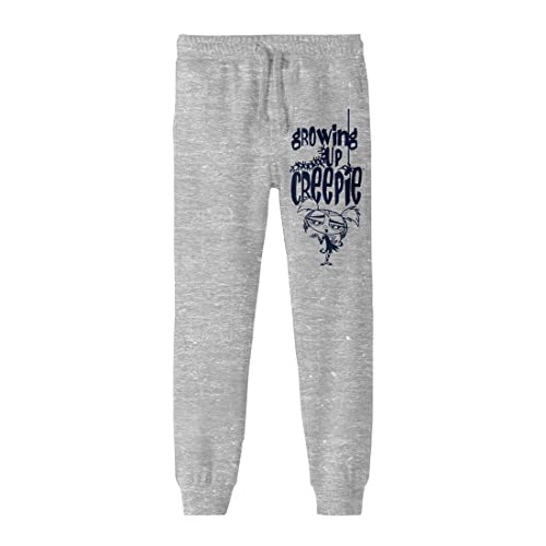 Bioworld Growing Up Creepie Large Logo Graphic with Character Art Youth Heather Gray Graphic Jogger Pants