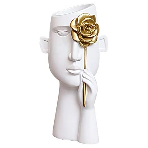 Uziqueif Abstrakte Menschliches Gesicht Vase-Blumentopf Harz-Blumen-Vasen Cover