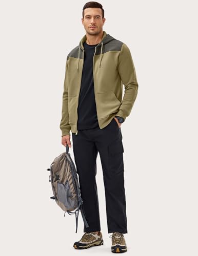 JMIERR 2025 Mens Hoodie Full Zip Up Sweatshirts Long Sleeve Drawstring Hooded Shirt with 2 Pockets2