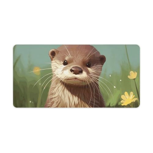 Tapis de souris loutre pour clavier de jeu grand format 30x60