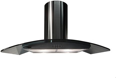 NT AIR Range Hood 40" Designer Curved Smoke Glass Wall Mount Stainless Steel Ka-148-100