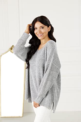 Image of Mud Pie Women's Mud Pie Avalon Womens Waffle Oversized Sweater