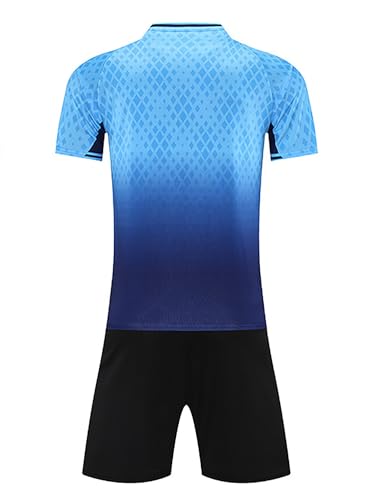 Kids Boys Football Training Outfit Short Sleeve T-Shirt with Shorts for Exercise Workout3