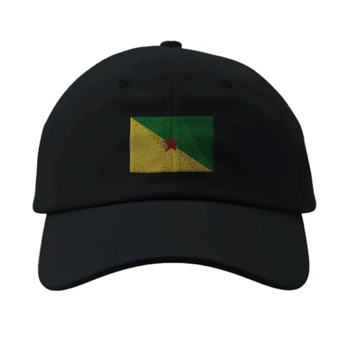 Casquette drapeau de la Guyane noir aux finitions soignées et broderie haute densité