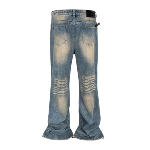 Men’s Vintage Washed Yellow Mud Baggy Jeans, Streetwear, Straight Loose Denim Trousers, Oversized3