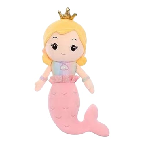 Image of Mermaid Princess Soft Toy for Kids 30 cm | Cute Plush Mermaid Doll with Crown | Soft Stuffed Toy for Girls | Baby Sleeping Companion Toy | Birthday Gift for Kids
