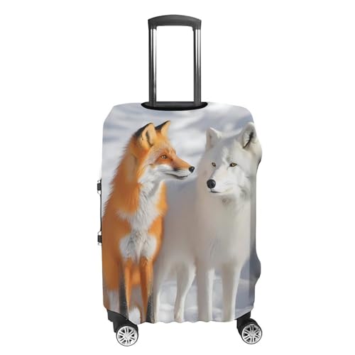 Arctic Wolf And Fox Unisex Luggage Cover Washable Travel Suitcase Case Elastic Baggage Protective Covers M4