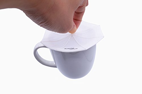 Avectoi Set Of 2 Food Grade Silicone Mug Cover Suction Lids For Coffee Mugs, Tea Cups - Keep Drinks Warm Or Cold Longer (White) #TOP5