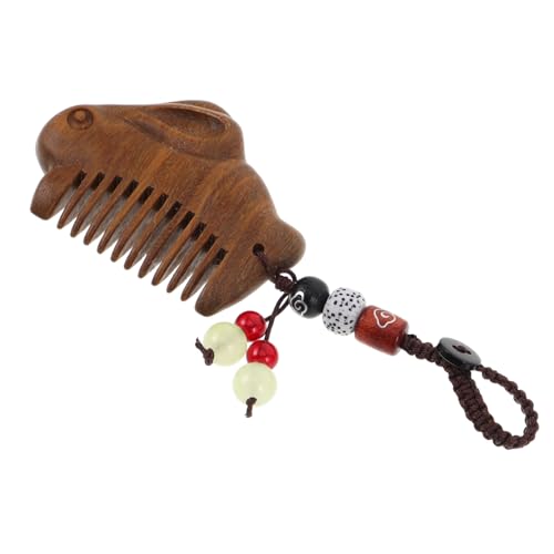 HONITANO レトロミニ櫛 小型携帯用 緻密な彫刻入り 古風木製ヘアコーム ポケットで持ち運び簡単 女性向け和風デザイン