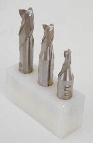 3080-1/4 Shank, 3-Flute End Mill Set