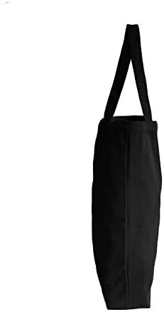 MsOctopus 16L Large Tote Bag Canvas With Pocket Black 40x45cm