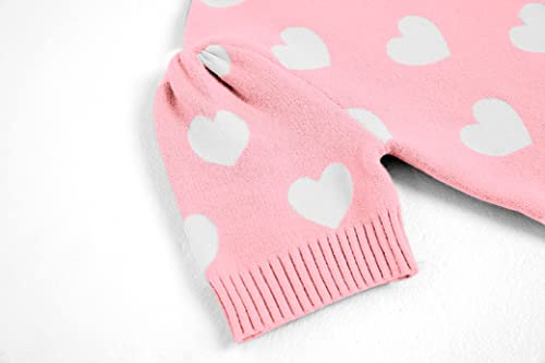 Imily Bela Kids Girls Heart Short Sleeve Sweater Tops Crewneck Knit Pullover Clothes Pink #TOP3