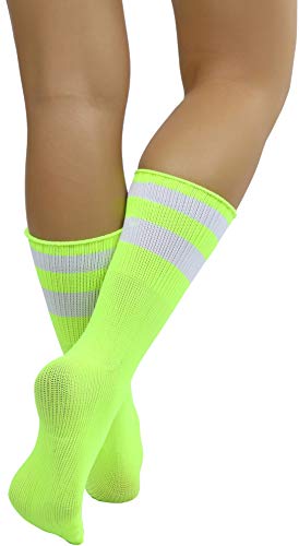 Image of ToBeInStyle Women's Acrylic Ankle Hi With Double Stripe Top Crew Fun Athletic Socks