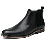 Black Chelsea Boots Men Classic Elastic Dress Boots Casual Men's Leather Chelsea Ankle Boots