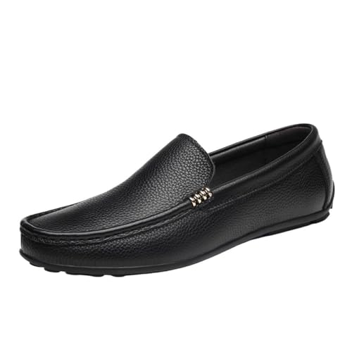 Casual Breathable Leather Loafers Men Slip On Comfortable Non Slip Shoes for Summer Party Walking Use