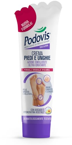 Podovis Foot and Nail Cream with Ultra Moisturizing Emollient Action 100 ml, 3.3 Fl Oz - 1 unit., Made in Italy