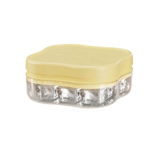 Small Easy Release Flexible Ice Cube Tray with Lid for Kitchen Restaurant (Yellow) - image 1