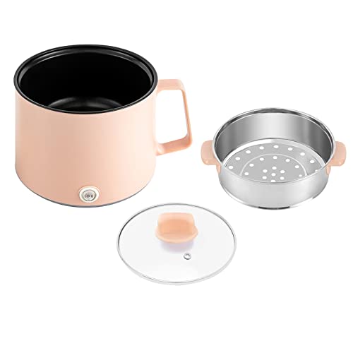 DSYOGX Mini Cuiseur Vapeur Électrique 1,7 L, Avec Cuisinière à Vapeur, Vert/Rose, Anti-Adhésif, Pour Cuire, Cuisiner, Rôtir (Rose)