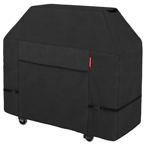 Porch Shield 54W x 24D x 46H inch Premium Gas Grill Cover Up to 52 inch, Waterproof and Fade Resistant 600D BBQ Covers for Weber, Brinkmann, Char-Broil and More, Black Cover