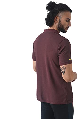 Image of CAHOOT Men's Basic Activewear Polo T-Shirt for Casual Wear | Spread Collar | Short Sleeve | Half-Button Closure | Polyester Jersey T-Shirt Crafted with Comfort Fit for Everyday Wear