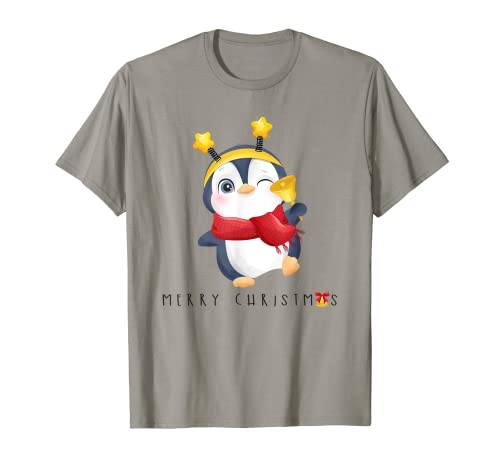 Merry Christmas Cute Penguin T-Shirt Pijama de vacaciones Camiseta