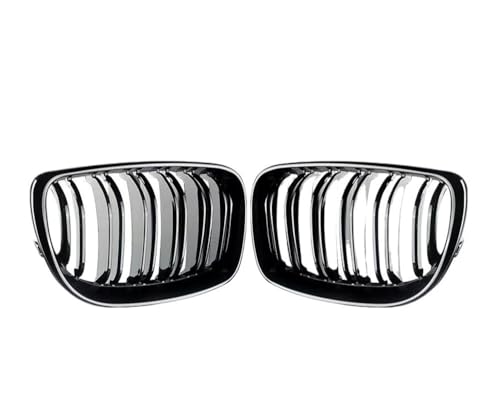 Rejilla de doble línea negra brillante para BMW E81 E87 E82 E88 2008-2013