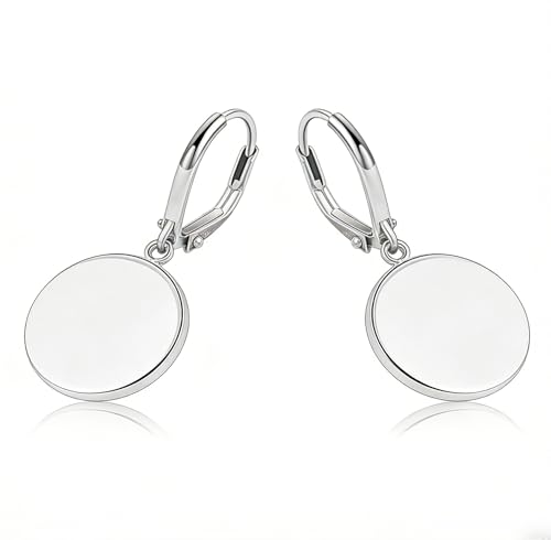 Dainty Hypoallergenic Disc Earrings for Women - Lightweight Stainless Steel Coin Circle Drop Dangle Hoop Earrings