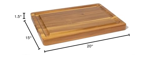 Tabla de cortar rectangular de madera Acacia 50.8 x 38.1 x 3.81 cm miniatura 3