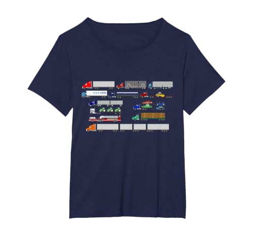Tractor Trailers - The Kids' Picture Show T-Shirt, Women's Plus, Navy Blue, 2X