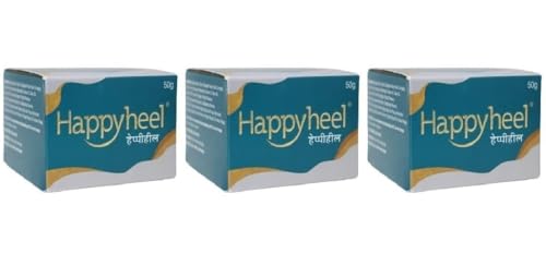HAPPYHEAL Cracked Heel Repair Foot Cream | With Glycolic Acid & Salicylic Acid | Deep Moisturization with Olive Oil & Vitamin E | Smooth & Soft Heels | 50g X Pack Of 3