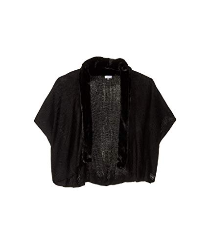 Calvin Klein Faux Fur Collar Shawl Black One Size