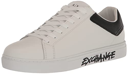 Armani Exchange Logo Paris Back&Side, Chaussure de Piste d'athltisme Homme, OP Blanc et Noir, 41 EU