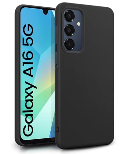 Image of WOW IMAGINE Slim Frameless Back Cover for Samsung Galaxy A16 5G | Ultra Thin Lightweight Design & Camera Protection | Soft Matte Silicone Flexible Mobile Case (Black)