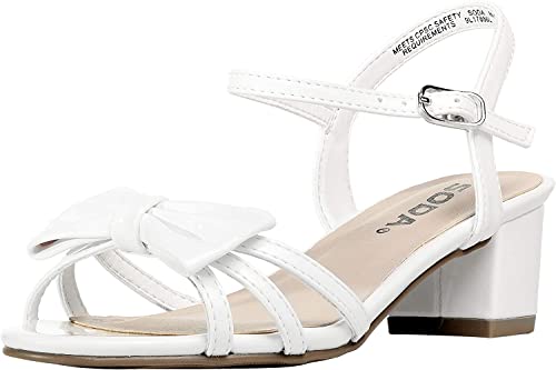 Image of Soda Girly-2 Children's Girl's Open Toe Slingback Block High Heel Sandals