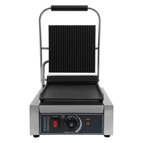 Commercial Sandwich Panini Press Grill 1800W Electric Panini Maker Non-Stick Panini Press Griddle Machine for Paninis Hamburgers Steaks Bacons, 110V