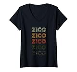 Womens Love Heart Zico Tee Grunge Vintage Style Black Zico V-Neck T-Shirt