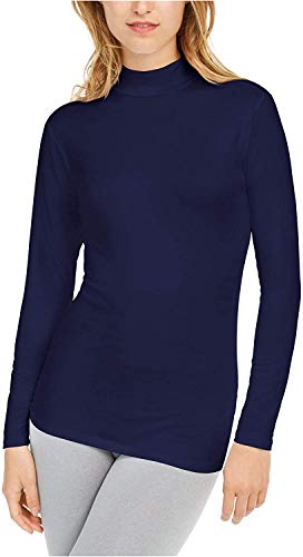 32 Degrees. Cozy Heat Mock-Neck Top blueT-Shirt Medium