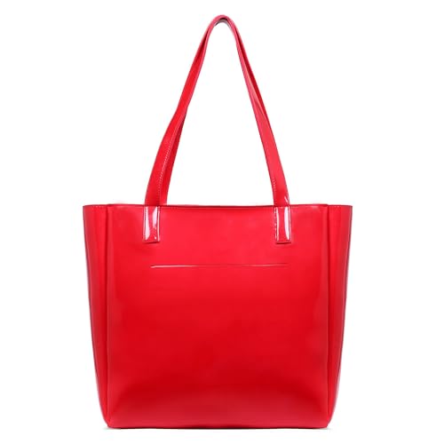 Image of Carrylux Spacious Tote Bag For Womens Handbag Ladies Purses, With Zip Closure Shining Synthetic Leather | Spacious