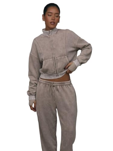 Women's Zip Through Jacket Sweatshirt Back Autumn Winter Cosy Fall