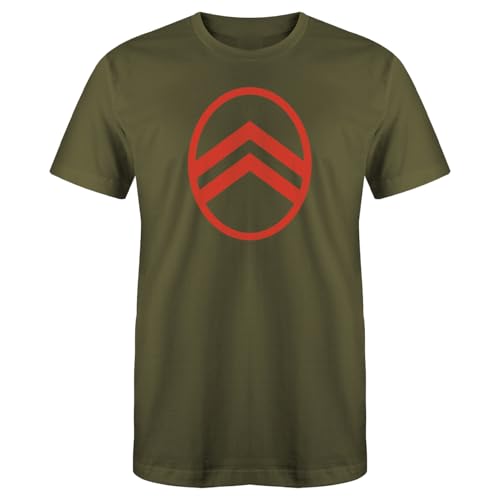 Citroën - T-Shirt Corporate Kaki Homme - 100% Coton - Taille L - Design Sobre - Confort Optimal - Marquage Distinctif - Idéal pour Passionnés d'Automobile...
