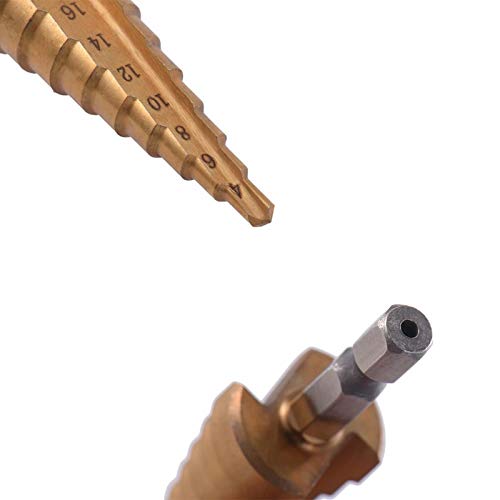 Broca escalonada, broca escalonada de carburo, 3 piezas, brocas escalonadas de titanio y acero HSS, 3-12 mm, 4-12 mm, 4-20 mm, herramientas de corte cónico escalonado, acero, carpintería, juego de per