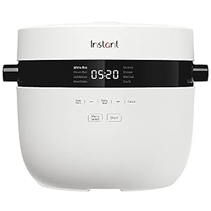 Instant Rice Cooker 10 Cup - With CarbReduce Technology, Automatic Versatile Digital Rice Cooker, Slow Cooker, Steamer and Sauté Pan - Removable Dishwasher Safe Pot