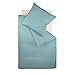 Produktbild Fleuresse Colours Bettwäscheset, Satin, Blau (aqua), 135 x 200 + 80 x 80