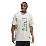 adidas Men's Worldwide Hoops All Over Print Basketball T-Shirt, Ivory/Alumina