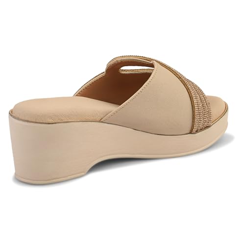 Image of Centrino Women's Wedge Heel Sandals | Stylish Slip-On Sandals for Ladies | Soft Cushioned Footbed for Comfort | Elegant & Trendy Design | Lightweight and Durable Fashion Footwear (9404)