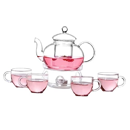 MAGICLULU 6piezas Vajilla De Té Kungfu Set De Té Con Tazas y Tetera Vidrio Calor y Frío Aislamiento Térmico MAGICLULU 6piezas Vajilla De Té Kungfu Set De Té Con Tazas y Tetera Vidrio Calor y Frío Aislamiento Térmico