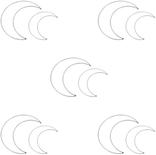 EXCEART 10Pcs Metal Dream Catcher Ring Moon Shaped Dream Catcher Hoop Circles Dream Catcher Frame DIY Craft Tools for Dream Catcher Making S+L