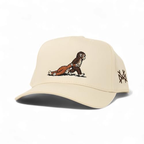 The Mad Hatter Men & Womens Trucker Hat Premium Embroidered Adjustable Snapback for Everyday Wear - Punch the Monkey (Punch - Retro Natural)