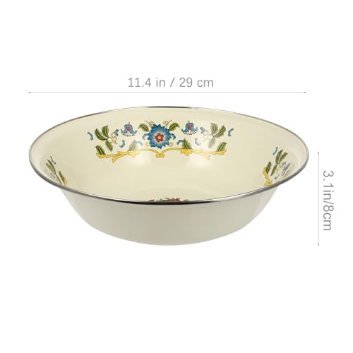 Lavabo de esmalte de 29cm blanco vintage para sopa y cocina 3